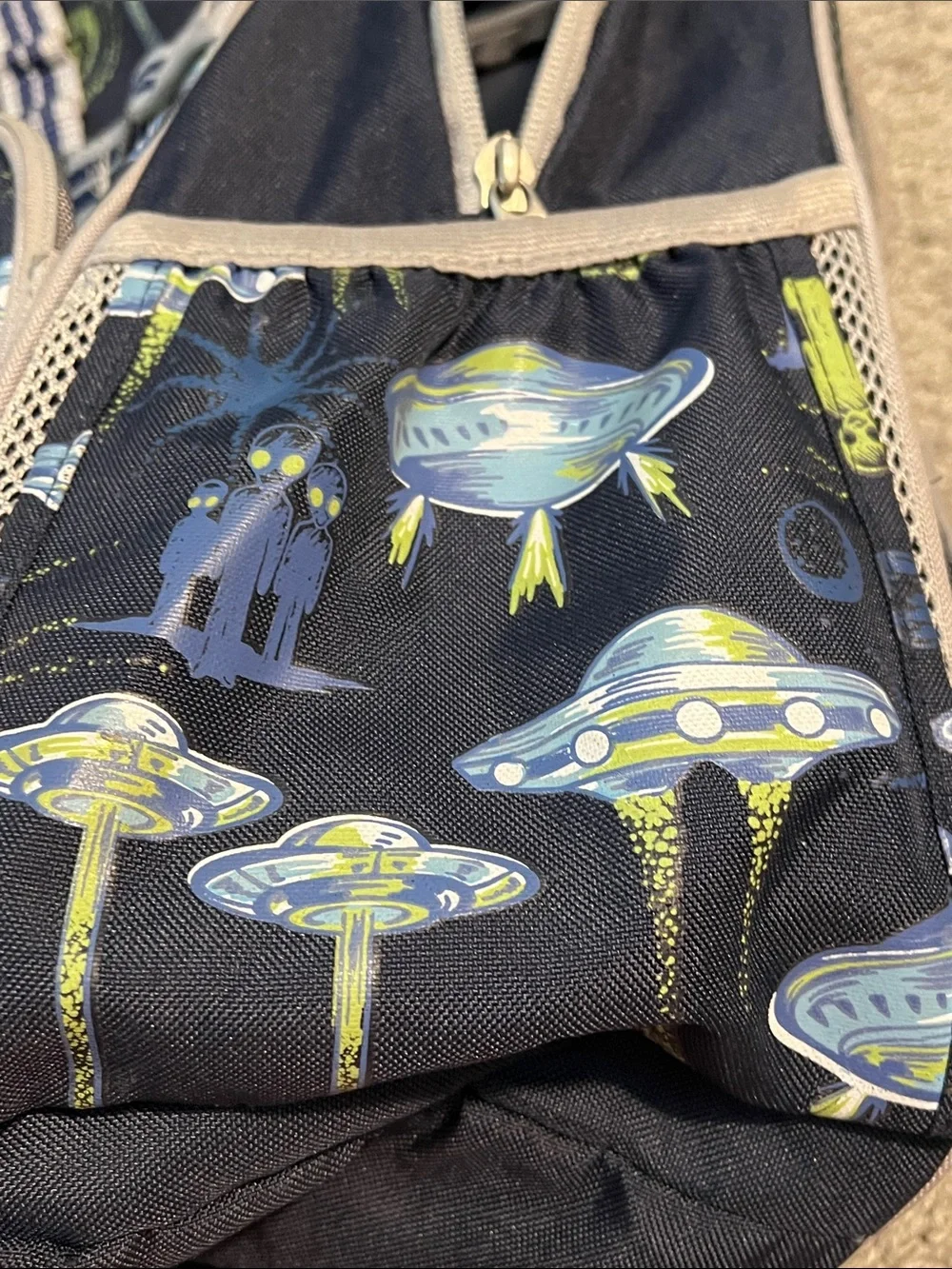 Pottery Barn Kids Mackenzie Large backpack aliens space UFOs